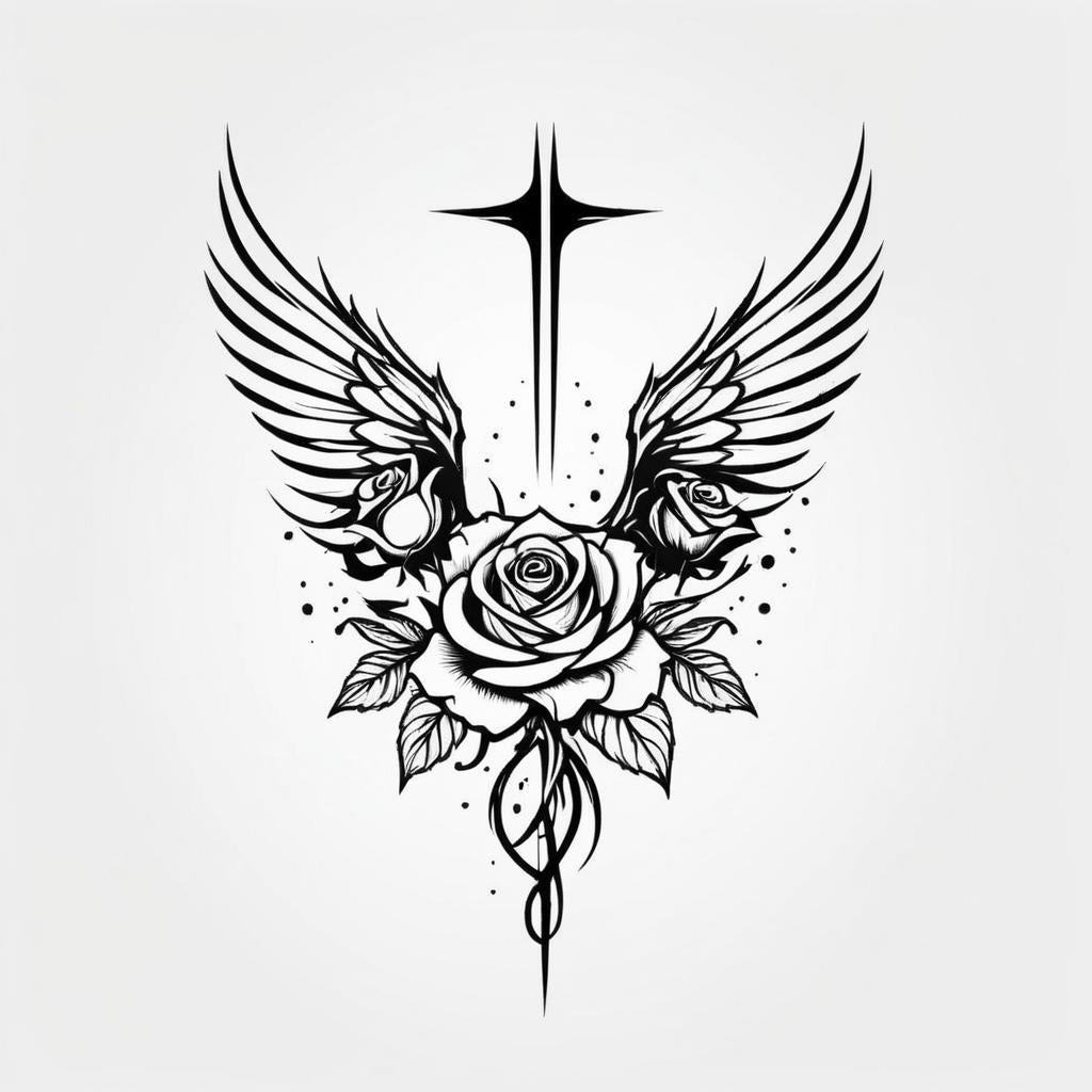 Gothic Fallen Angels Tattoos Sticker
