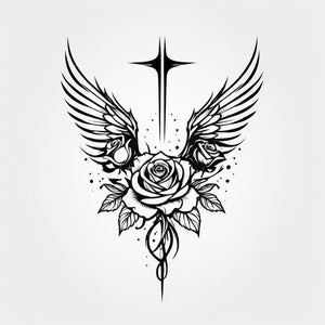 Gothic Fallen Angels Tattoos Sticker