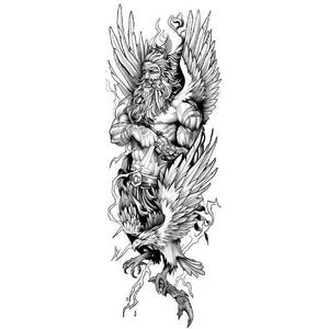 Mythical God Eagle Tattoos Sticker