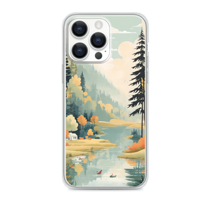 Whimsical Matte Nature Scene Magnetic Clear Case for iPhone [Compatible with Magsafe]