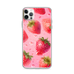 Vibrant Strawberry Matte Finish Graffiti Magnetic Clear Case for iPhone [Compatible with Magsafe]