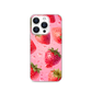 Vibrant Strawberry Matte Finish Graffiti Magnetic Clear Case for iPhone [Compatible with Magsafe]