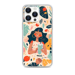 Vintage Sticker-style Illustration Magnetic Clear Case for iPhone [Compatible with Magsafe]