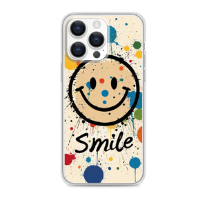 Desmond Morris Smile Paint Splatter Magnetic Clear Case for iPhone [Compatible with Magsafe]