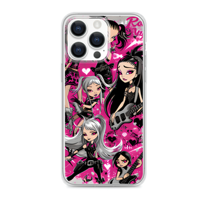 Rock and Roll Bratz Dolls Sequins Magnetic Clear Case for iPhone [Compatible with Magsafe]