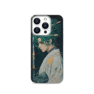 Anime Zoro Dark Turquoise Magnetic Clear Case for iPhone [Compatible with Magsafe]