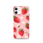Pop Surrealism Strawberry & Flower Magnetic Clear Case for iPhone [Compatible with Magsafe]