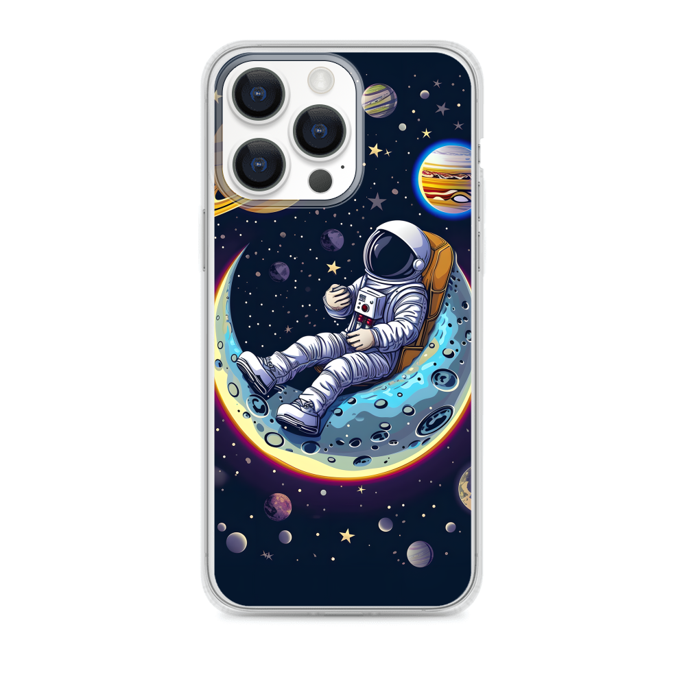 Cute Space Astronaut & Planets Magnetic Clear Case for iPhone [Compatible with Magsafe]