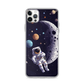 Cute Space Astronaut Flat 2D Magnetic Clear Case for iPhone [Compatible with Magsafe]