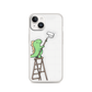 Cute Cartoon Dinosaur Paintbrush Magnetic Clear Case for iPhone [Compatible with Magsafe]
