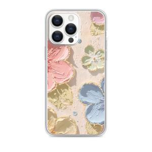 Cute Mini Oil Painting Stick Texture Roses Pop Art Magnetic Clear Case for iPhone [Compatible with Magsafe]
