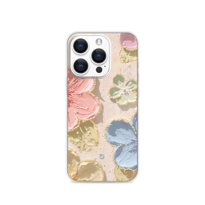 Cute Mini Oil Painting Stick Texture Roses Pop Art Magnetic Clear Case for iPhone [Compatible with Magsafe]