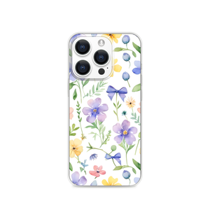 Black-and-White Wildflower Fruits Sketch Style Magnetic Clear Case for iPhone [Compatible with Magsafe]