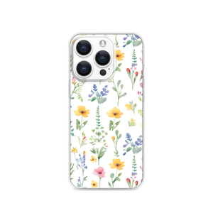 Watercolor Style Wildflower Bowknot Whimsical Magnetic Clear Case for iPhone [Compatible with Magsafe]