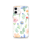 Newspaper Cutting Wildflower Watercolor Magnetic Clear Case for iPhone [Compatible with Magsafe]