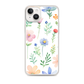 Newspaper Cutting Wildflower Watercolor Magnetic Clear Case for iPhone [Compatible with Magsafe]