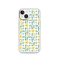 Cute Mini Checkered Texture Wild Flower Watercolor Magnetic Clear Case for iPhone [Compatible with Magsafe]