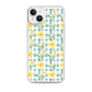 Cute Mini Checkered Texture Wild Flower Watercolor Magnetic Clear Case for iPhone [Compatible with Magsafe]