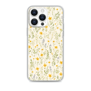 Colorful Wildflowers Flower Illustration Mini Magnetic Clear Case for iPhone [Compatible with Magsafe]