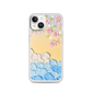 Cake with Blue Icing Pink Sakura Flowers Pastel Naive Art Magnetic Clear Case for iPhone [Compatible with Magsafe]