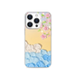 Cake with Blue Icing Pink Sakura Flowers Pastel Naive Art Magnetic Clear Case for iPhone [Compatible with Magsafe]