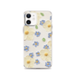White and Blue Flowered Wallpaper Pastel Arts and Crafts Magnetic Clear Case for iPhone [Compatible with Magsafe]