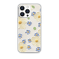 White and Blue Flowered Wallpaper Pastel Arts and Crafts Magnetic Clear Case for iPhone [Compatible with Magsafe]
