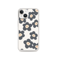 Black and White Flowers Pattern Minimalist Magnetic Clear Case for iPhone [Compatible with Magsafe]