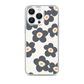 Black and White Flowers Pattern Minimalist Magnetic Clear Case for iPhone [Compatible with Magsafe]