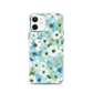 Cute Blue and White Flower Pattern Minimalist Magnetic Clear Case for iPhone [Compatible with Magsafe]