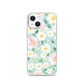 Cute Pink and White Flower Pattern Minimalist Magnetic Clear Case for iPhone [Compatible with Magsafe]