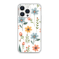 Miniature Sketching Fresh and Cute Little Flowers Illustration Magnetic Clear Case for iPhone [Compatible with Magsafe]