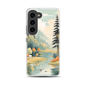 Whimsical Matte Nature Scene Magnetic Clear Case for Samsung [Compatible with Magsafe]