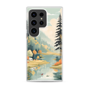 Whimsical Matte Nature Scene Magnetic Clear Case for Samsung [Compatible with Magsafe]