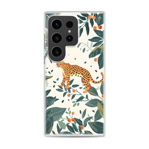 Lovely Asymmetrical Nature Illustration Magnetic Clear Case for Samsung [Compatible with Magsafe]