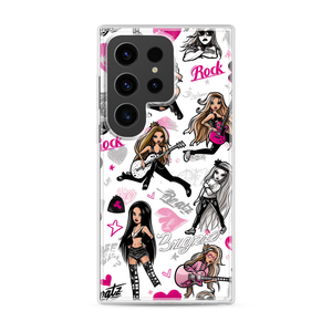 Rock Bratz Dolls Collage Pink Magnetic Clear Case for Samsung [Compatible with Magsafe]