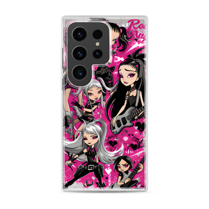 Rock and Roll Bratz Dolls Sequins Magnetic Clear Case for Samsung [Compatible with Magsafe]