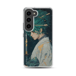 Anime Zoro Dark Turquoise Magnetic Clear Case for Samsung [Compatible with Magsafe]