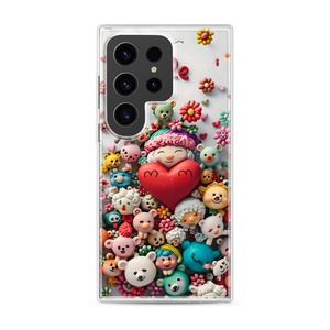 Adorable Toy Sculptures Cartoon Magnetic Clear Case for Samsung [Compatible with Magsafe]