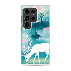 Tranquil Fantasy Deer & Tree Magnetic Clear Case for Samsung [Compatible with Magsafe]