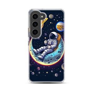 Cute Space Astronaut & Planets Magnetic Clear Case for Samsung [Compatible with Magsafe]