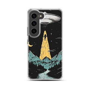 Vintage Space Extraterrestrial Magnetic Clear Case for Samsung [Compatible with Magsafe]