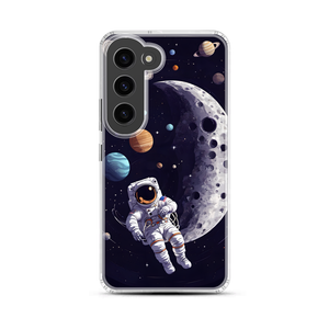 Cute Space Astronaut Flat 2D Magnetic Clear Case for Samsung [Compatible with Magsafe]