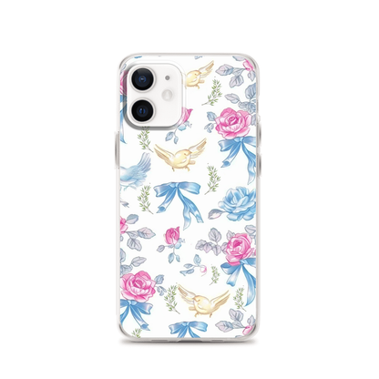Romantic Bows and Roses Magnetic Clear Case for iPhone [Compatible with Magsafe]