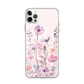 Wildflower Illustration Magnetic Clear Case for iPhone [Compatible with Magsafe]
