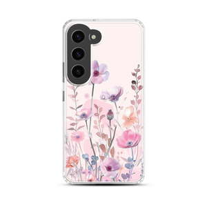 Wildflower Illustration Magnetic Clear Case for Samsung [Compatible with Magsafe]