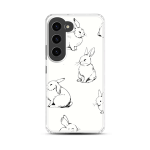Cute Rabbit Drawing Magnetic Clear Case for Samsung [Compatible with Magsafe]