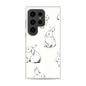 Cute Rabbit Drawing Magnetic Clear Case for Samsung [Compatible with Magsafe]