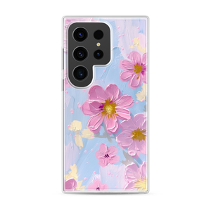 Pastel Flowers Magnetic Clear Case for Samsung [Compatible with Magsafe]