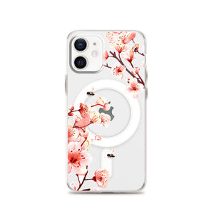 Peach Blossom Magnetic Clear Case for iPhone